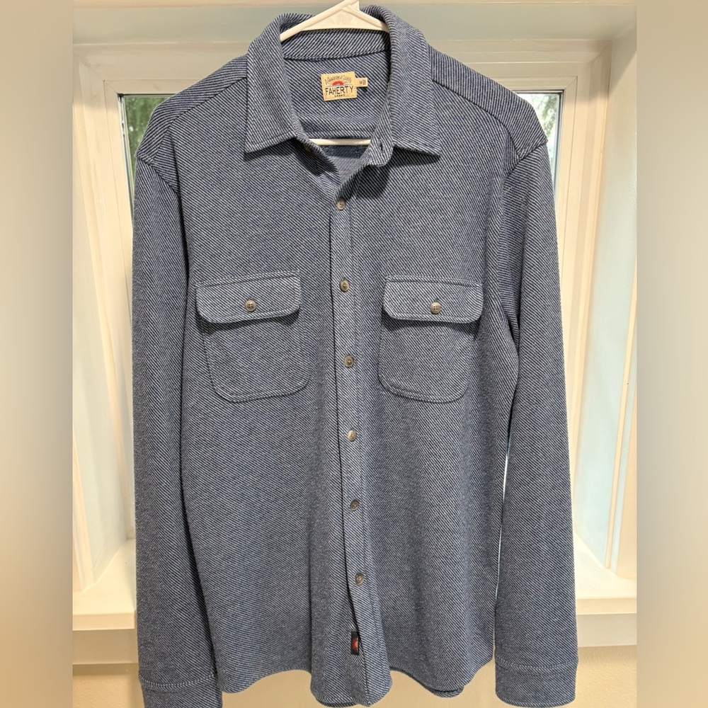Faherty Legend Sweater Shirt - Blue - Medium